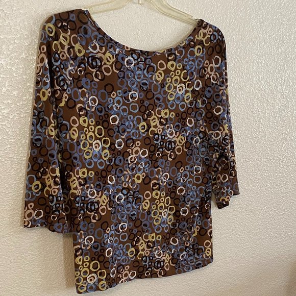 I.N. STUDIO Asymmetrical Rouched Neckline Top - Picture 9 of 9